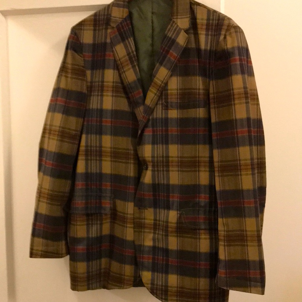 Ivy trad 1960s style wash n wear plaid madras blazer 3/2 roll